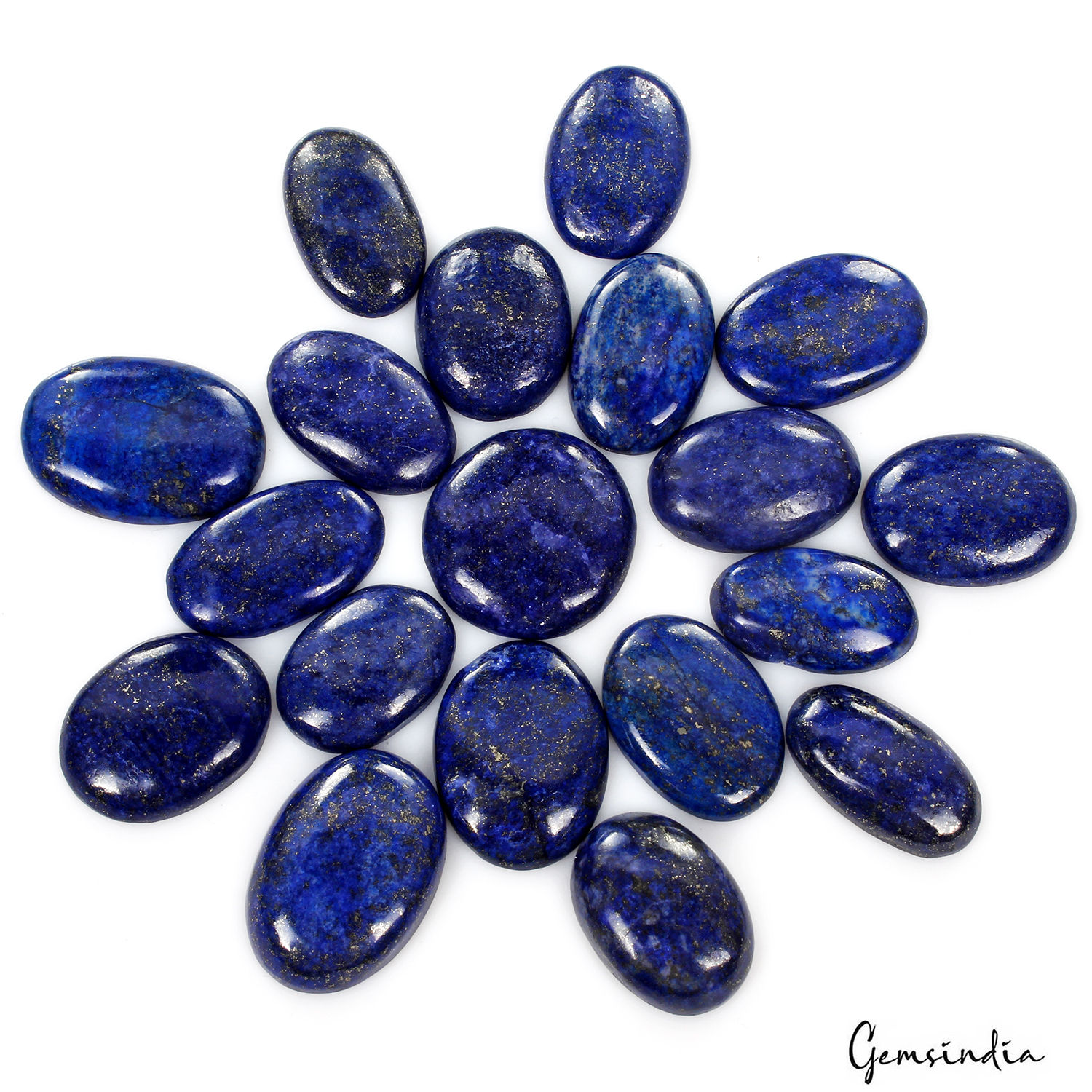 590 Ct/19 Pcs Natural Blue Lapis Lazuli Gold Flecks Mix Cab Loose Wholesale Gems