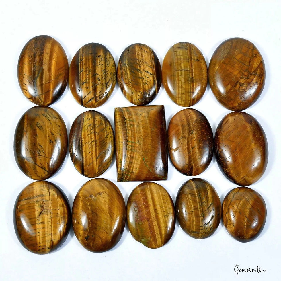 700 Ct/15 Pcs Natural Untreated Brown Tiger Eye Mix Cab Loose Wholesale Gems Lot