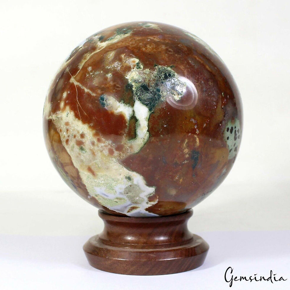 サムネイル： 2.3 Kg Natural Untreated Bi-Color Bloodstone Jasper Huge Gem Sphere/Ball 4.9"