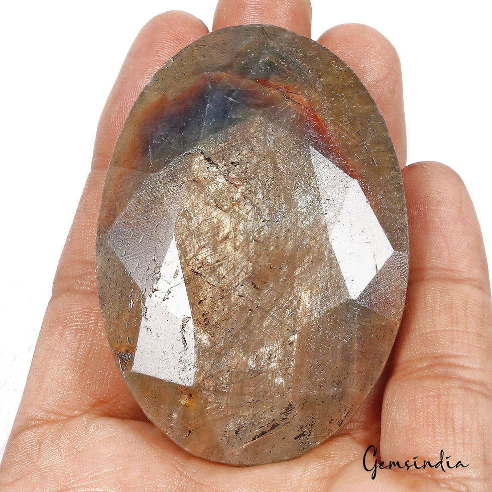 Thumbnail: Certified 780 Cts Natural Untreated Bi Color Sapphire Oval Faceted Cut Huge Gem