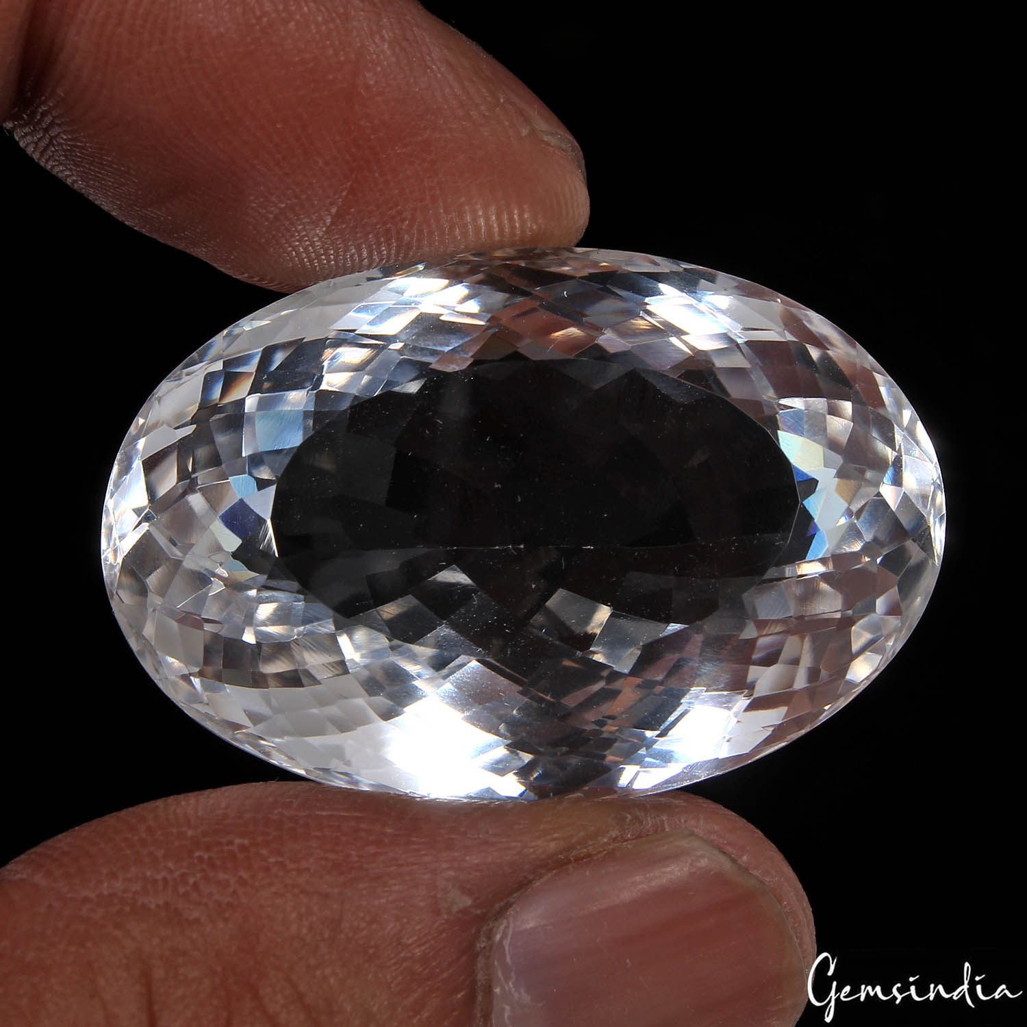 Free Certified 92.50 Cts Natural Untreated White Quartz Crystal Oval Cut AAA Gem