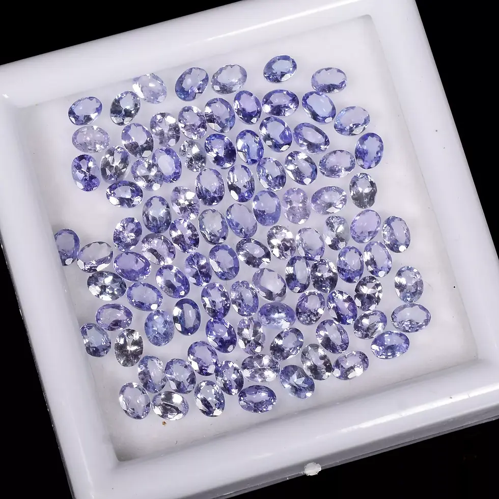 サムネイル： 97 Pcs Natural Tanzanite 4x3mm Oval Cut Dazzling Loose Gemstones Wholesale Lot