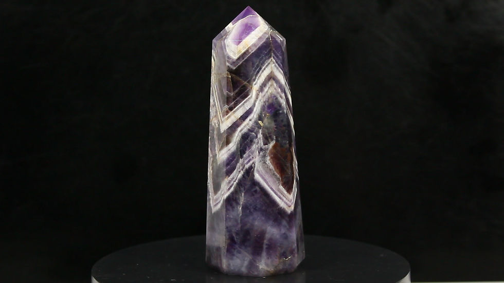 Thumbnail: Natural Amethyst Crystal Tower – 270g Polished Healing Point Wand, 4.5*1.6" Size