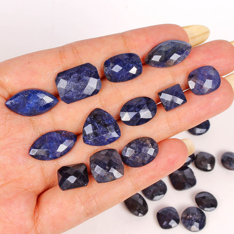 Miniature : 202.30 Cts/29 Pcs Natural Blue Sapphire Mix Checker Cut Loose Gems For Jewelry