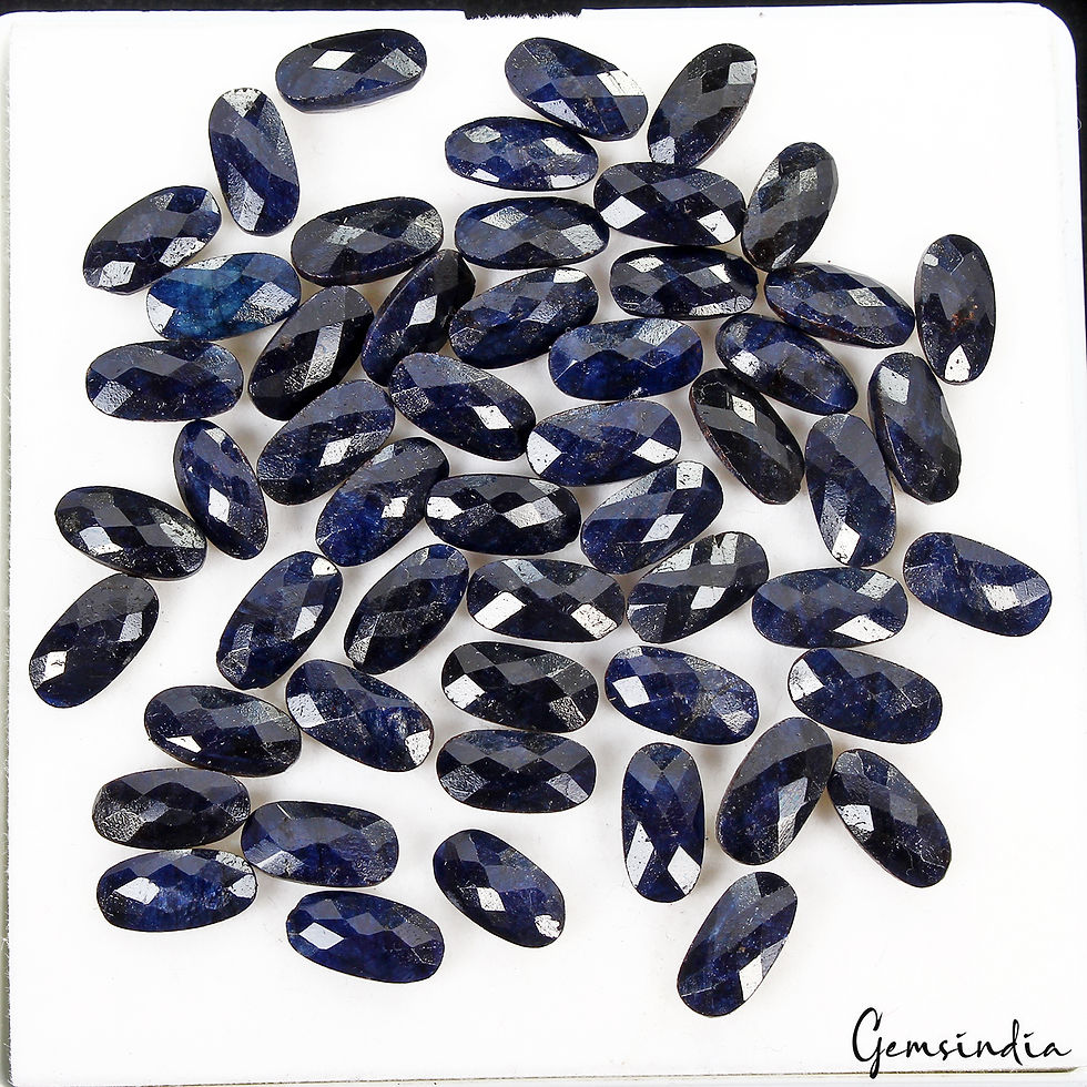 Natural Blue Sapphire 12x6mm Oval Checker Cut Loose jewelry Making Gems~177 Ct