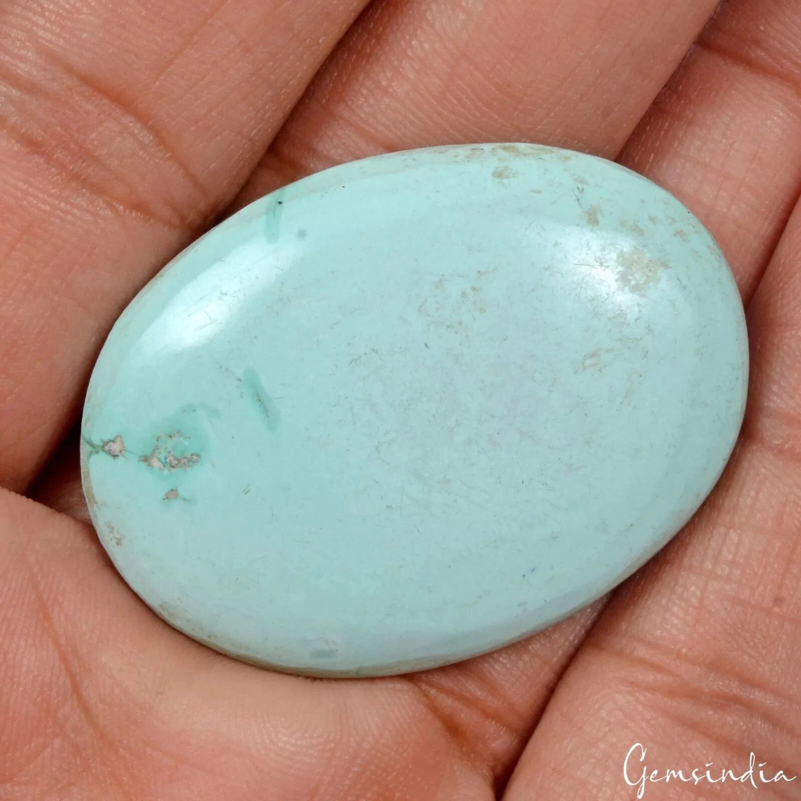68.10 Ct Natural Sea Green Turquoise Oval Cut Earth Mined Loose Gems For Pendant