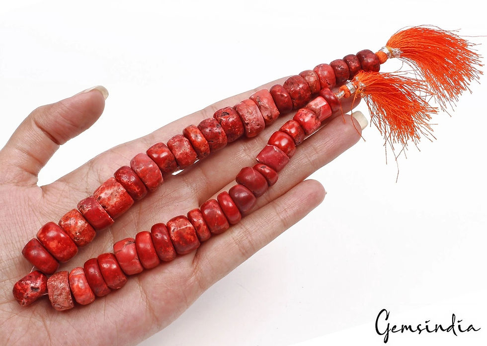 470 Ct Taiwan Red Coral Gem Tyre Shape Beautiful Heishi Drilled Beads Strand 12"
