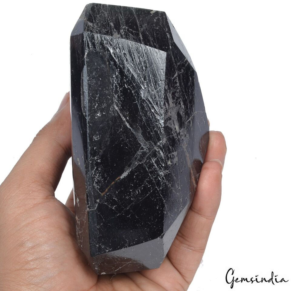 Miniatura: 1.2 Kg Natural Rare Black Tourmaline Octagon Cut Large Loose Gemstone 4.8*3*2.5"