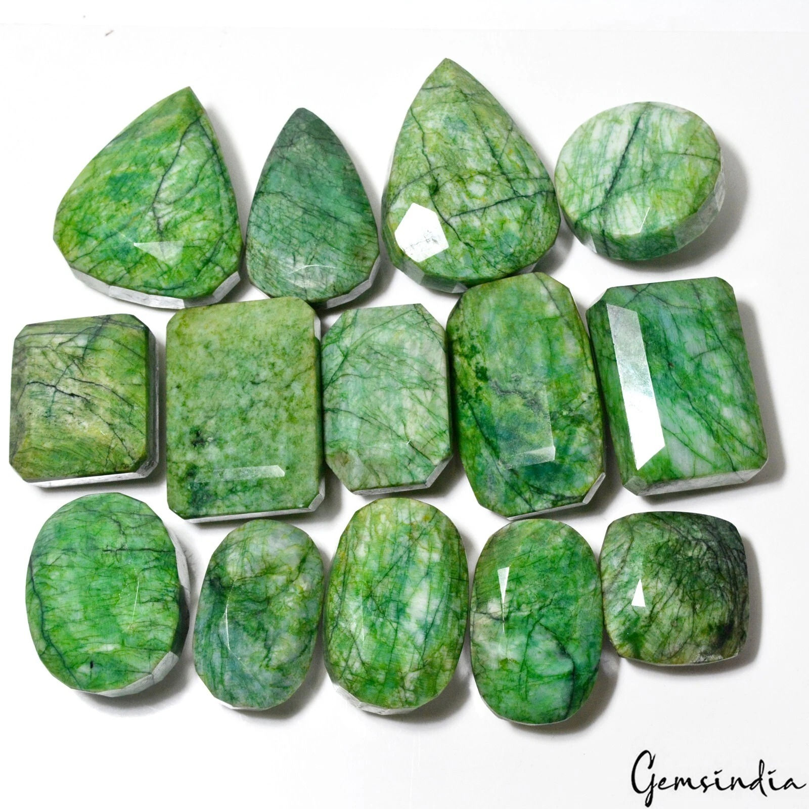 1.5 Kilo Lot Emerald Natural Green Huge Gemstone Loose Earth Mined Cut Faceted