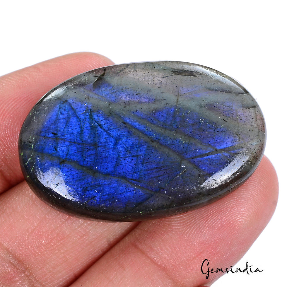 61.80 Ct Natural Untreated Green Blue Shine Labradorite Oval Cab Certified Gems