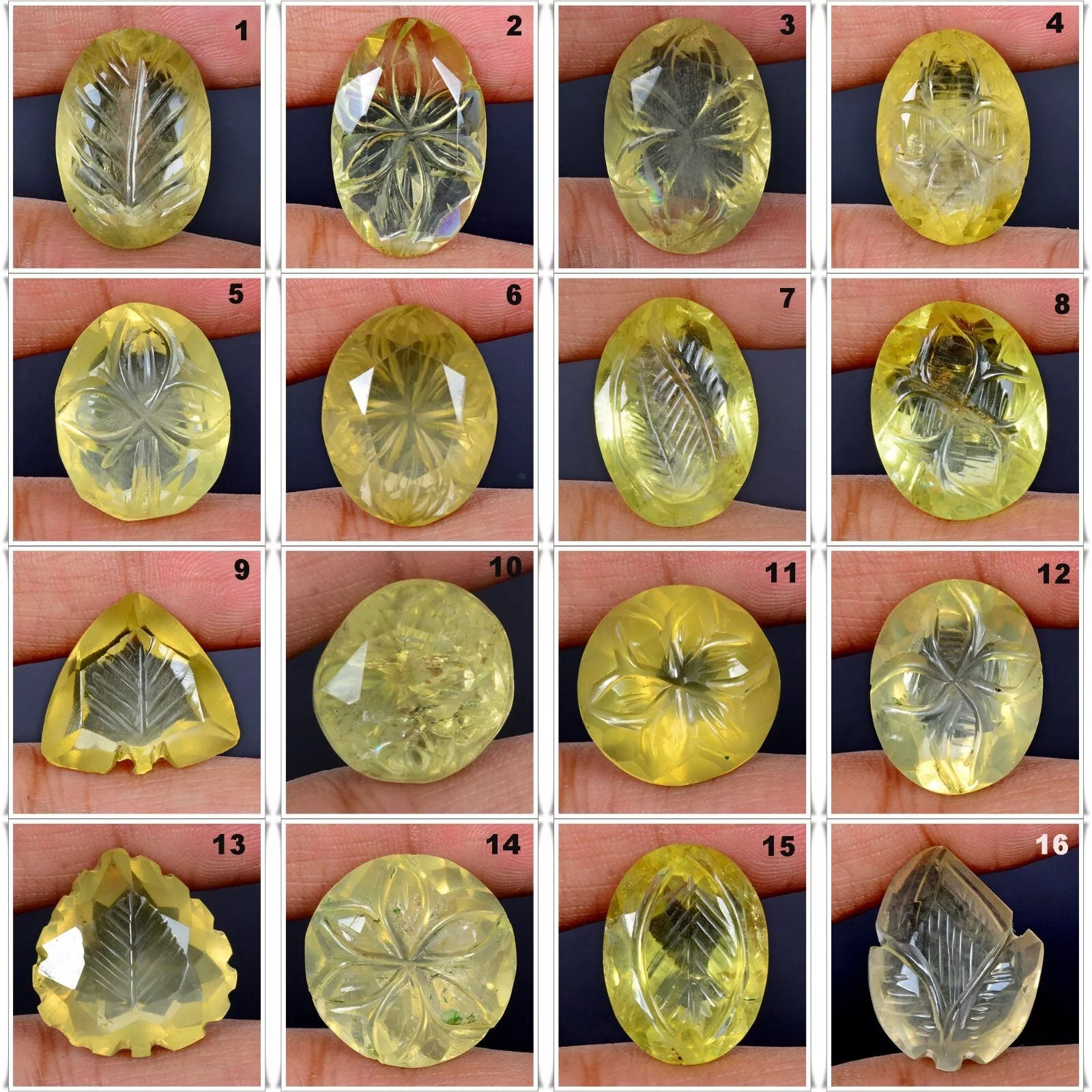 368 Ct. Natural Lemon Quartz Citrine Beautiful Carving Mix Shape Untreated Gems