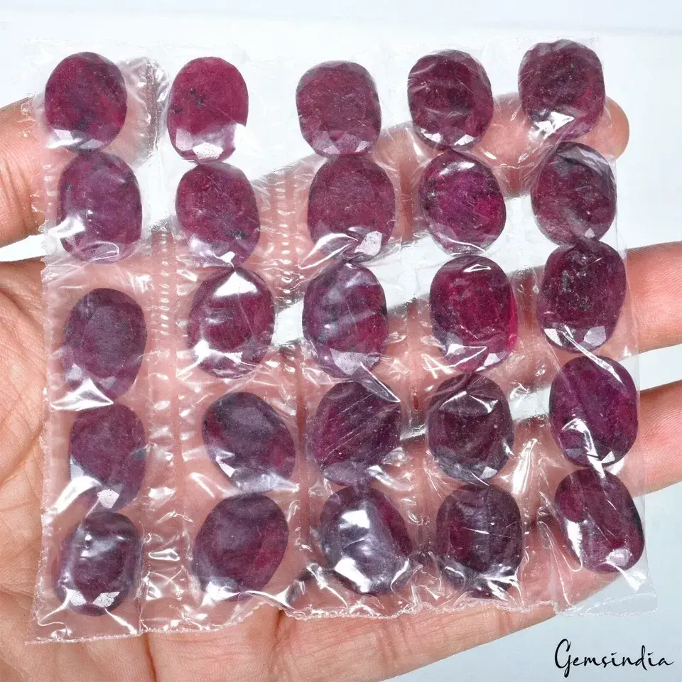 530 Carat Natural Red African Ruby Ring Size Loose Gemstone Wholesale Lot~25 Pcs