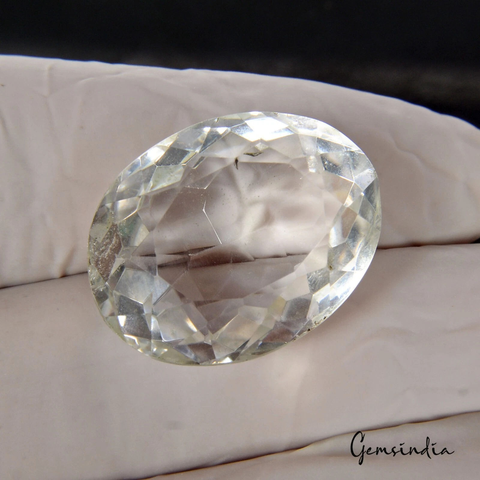42.00 Ct Natural Untreated White Crystal Quartz Oval Cut Gems For Making Jewelry