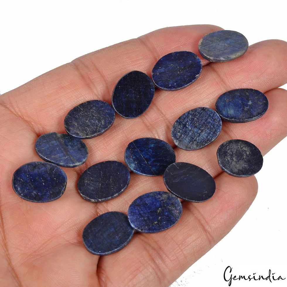 Thumbnail: 135 Ct/14 Pcs Natural Blue Sapphire Oval Checker Cut Calibrated 15x11mm Gems Lot