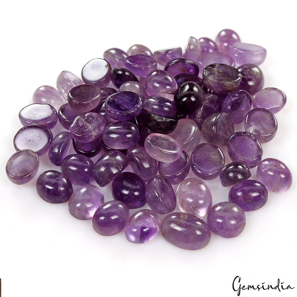 Miniature : 320 Ct Natural Untreated Purple Amethyst Oval Cab Gems Lot 65 Pcs For Jewelry