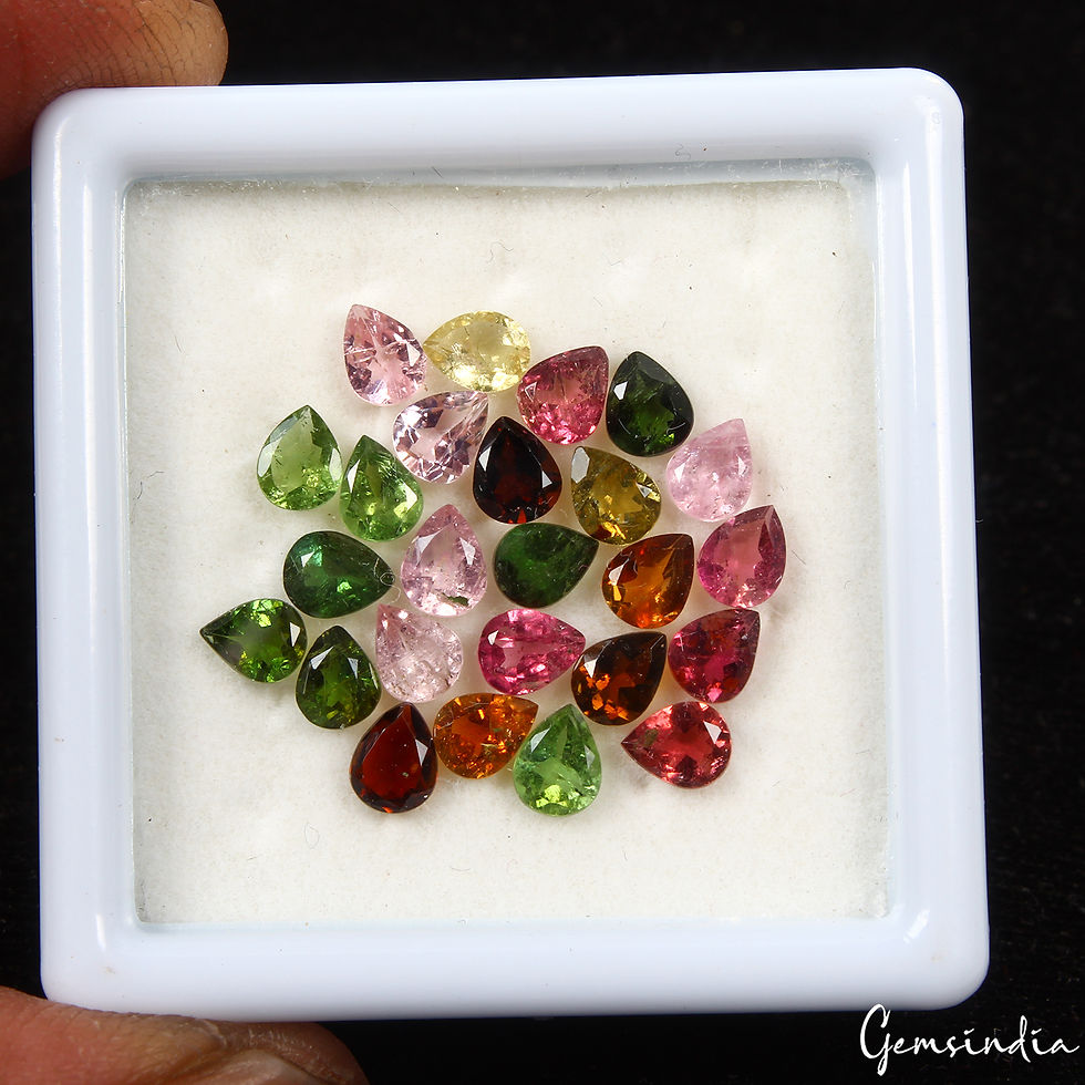 5x4mm Natural Tourmaline Multi color Pear Cut Loose Unheated Gemstones~ 6.70 Cts