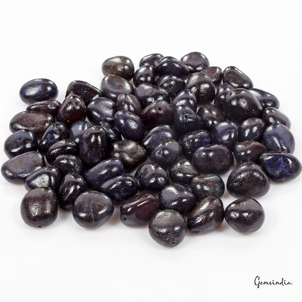 Thumbnail: 1770 Ct Natural Blue Sapphire Tumble Cab Loose Drilled Beads Wholesale Lot~60 Pc