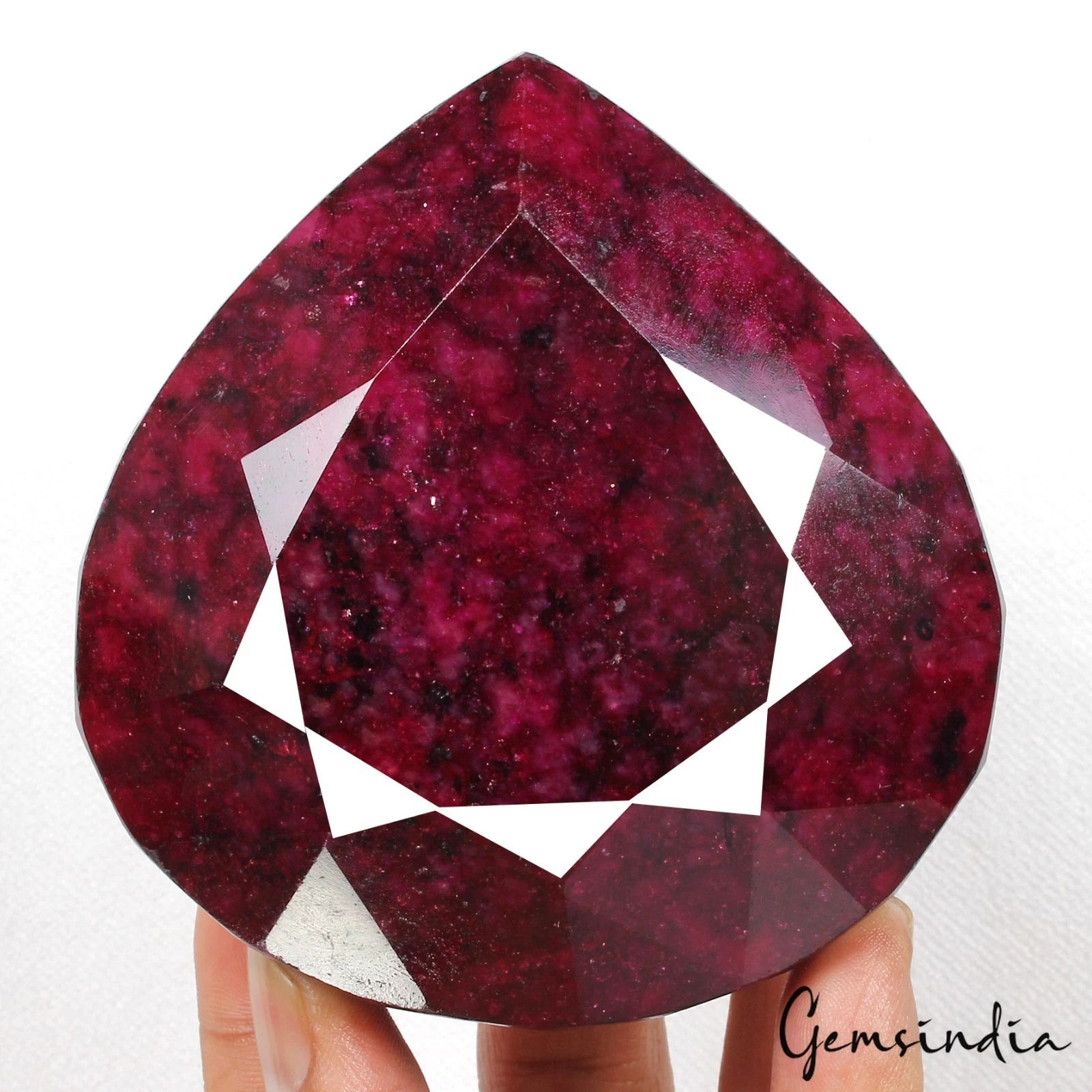 Certified 3130 Cts Natural Red Ruby Pear Faceted Cut Huge Museum Size Loose Gem