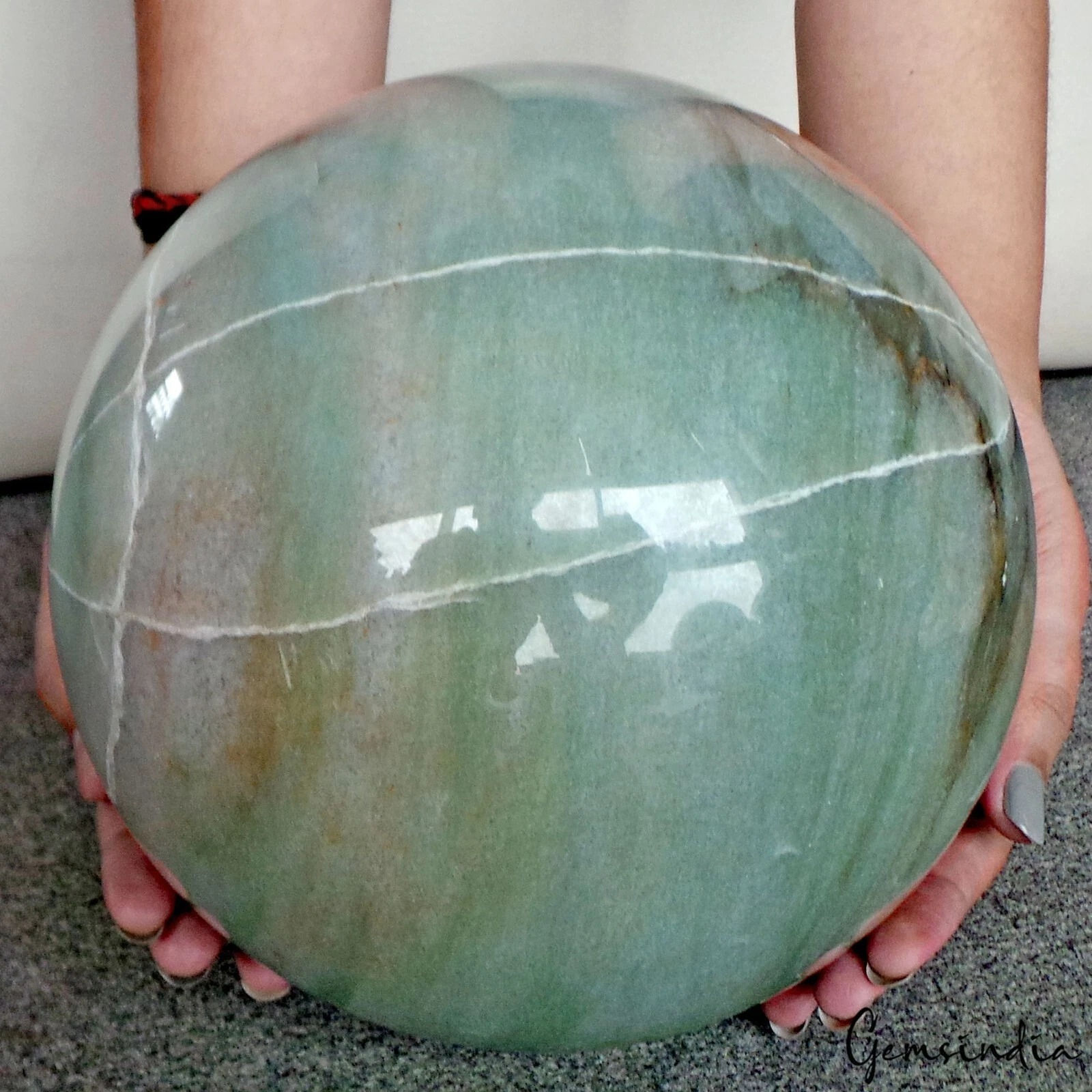 7.7" Green Aventurine Gemstone Sphere Crystal Polished Ball Healing/Decor~ 8.7Kg