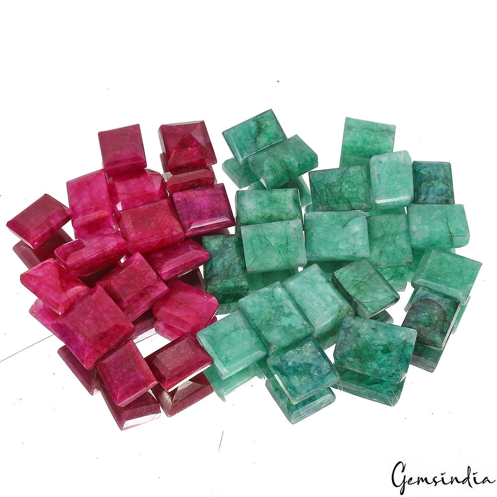 Миниатюра: 500 Ct/36 Pcs Natural Pink Beryl Green Emerald Baguette Cut Loose Gemstones Lot