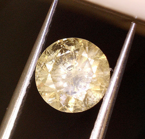 サムネイル： 0.77 carat Solitaire YellowDiamond Round loose natural Fancy Color Enhanced rare