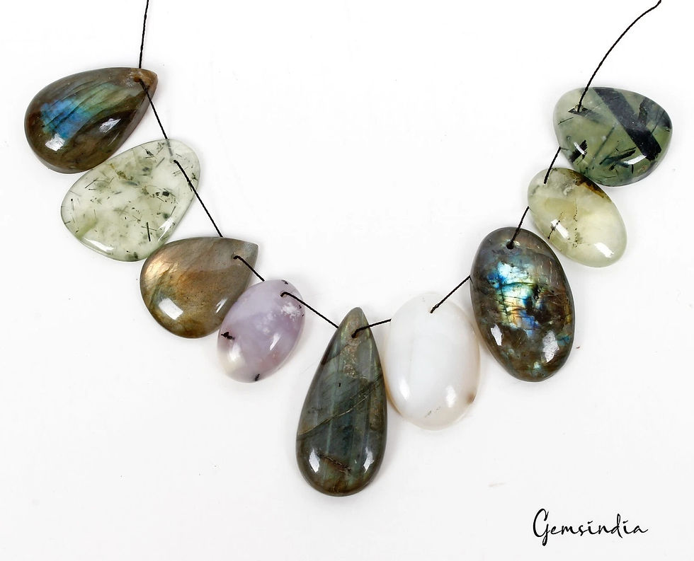 Thumbnail: 270.00 Ct Natural Untreated Multi Gems Side Drilled Bead Loose Gems For Jewelry