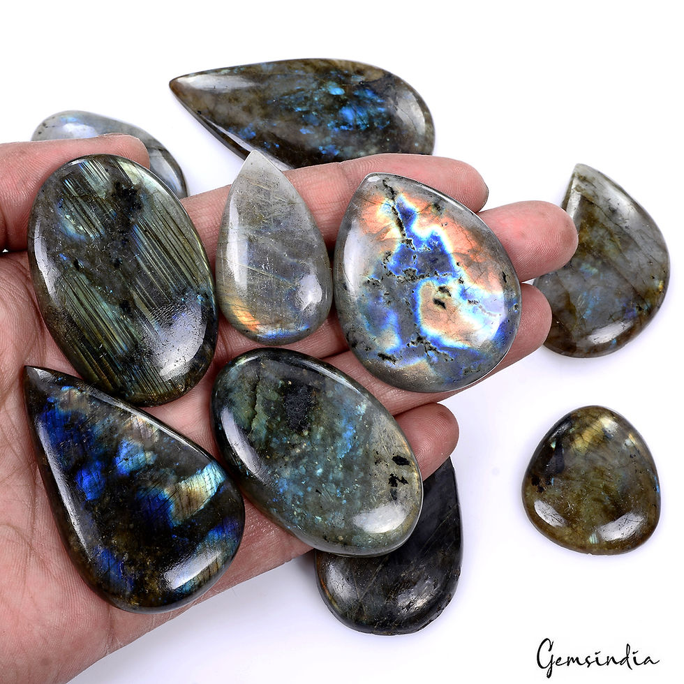 Miniatura: 980 Ct Natural Untreated Multi Shine Labradorite Mix Cabochon Loose Gem Lot 10Pc