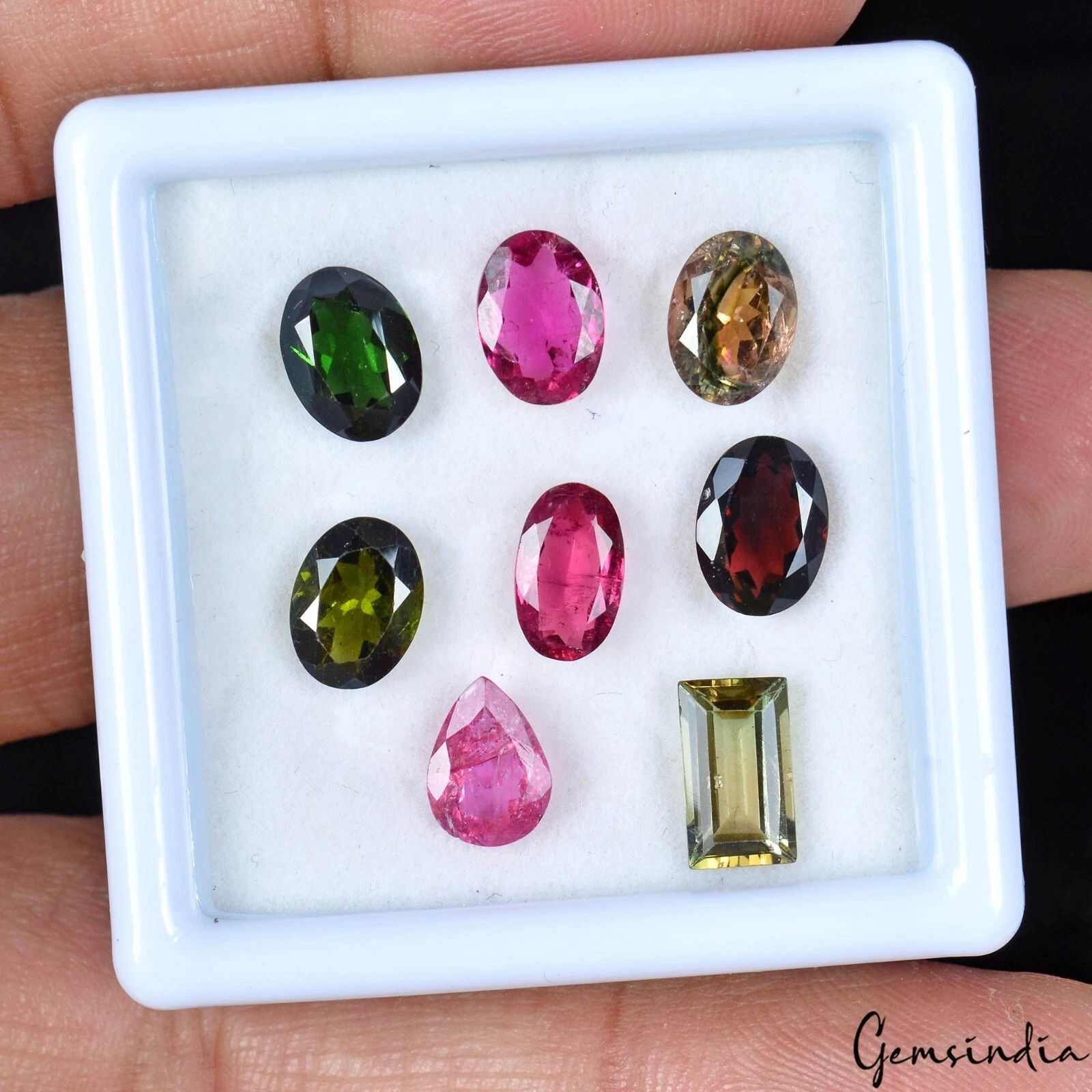 Natural Multi Tourmaline Mix Shape Cut Loose Gemstone Lot 6-8mm 9.30 Cts 8 Pcs