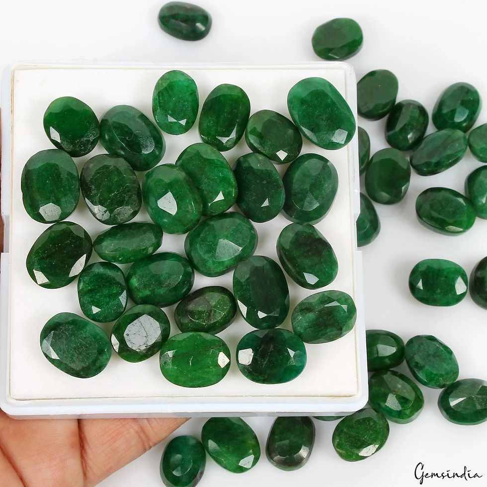 Miniatura: Certified 620 Cts/50 Pcs Natural Bottle Green Emerald Oval Cut Gems For Jewelry