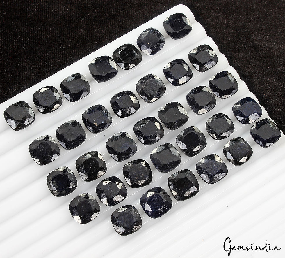 261.20 Cts/34 Pcs Natural Blue Sapphire 11-12mm Cushion Cut Loose Gemstones Lot