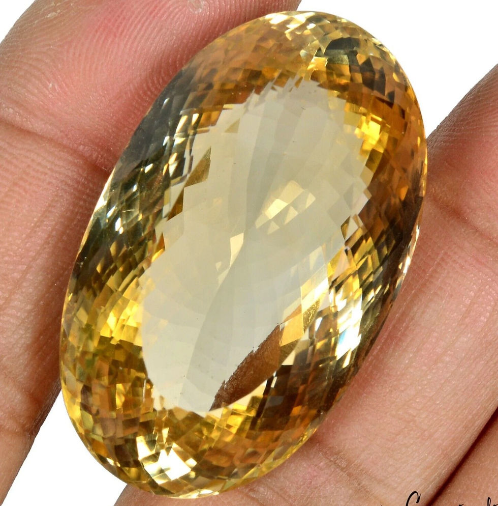 Miniaturbild: Certified 112 Cts Natural Untreated Brazilian Yellow Citrine Quartz Oval Cut Gem