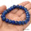 Thumbnail: 200 Ct Natural Blue Lapis Lazuli Gems Round Beaded Stretchable Handmade Bracelet