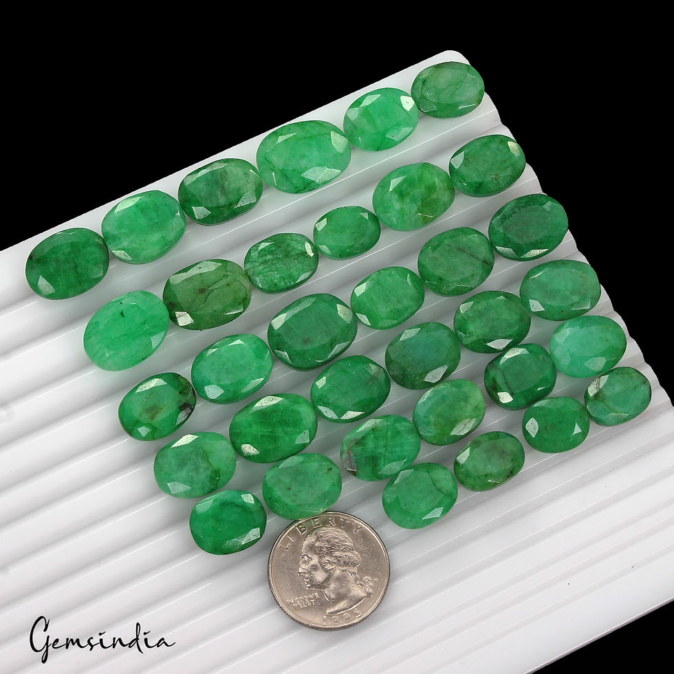 400 Ct Natural Green Brazilian Emerald Oval Faceted Ring Size Loose Gemstone Lot