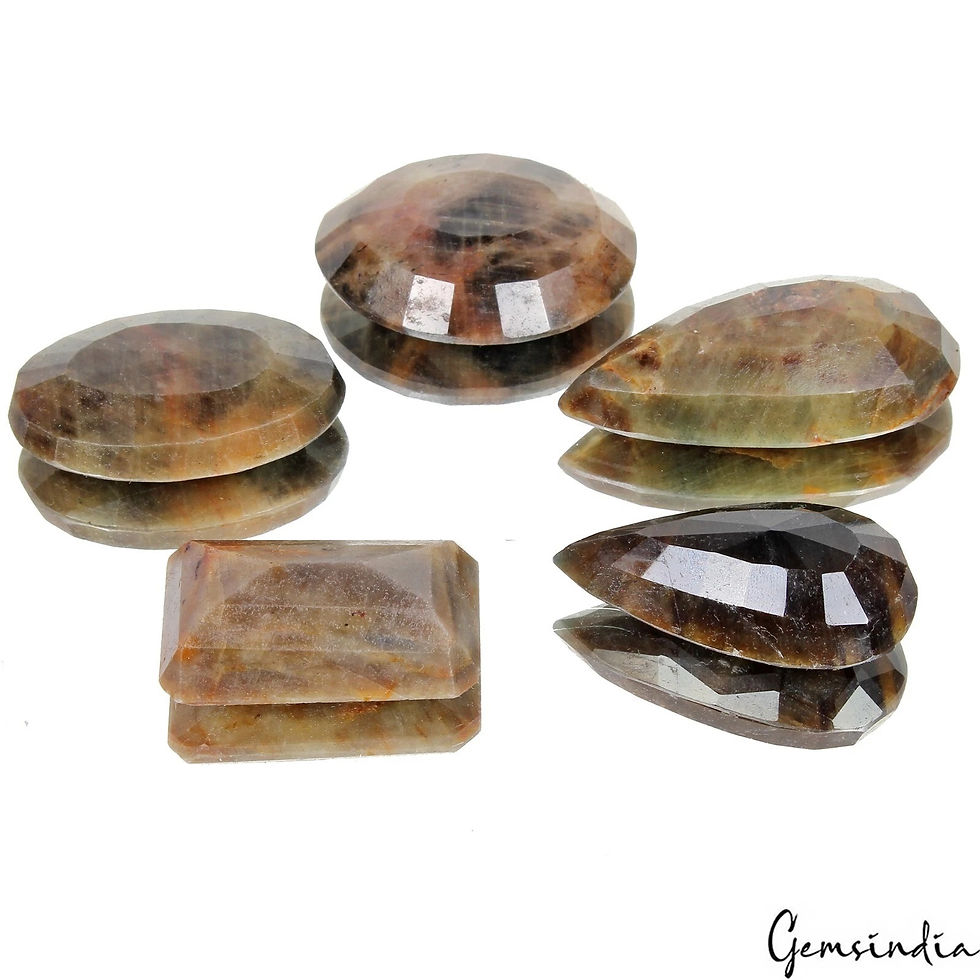 Miniatura: 1080 Ct Natural Untreated Brown Sapphire Mix Cut Loose Unheated Gemstones ~ 5 Pc