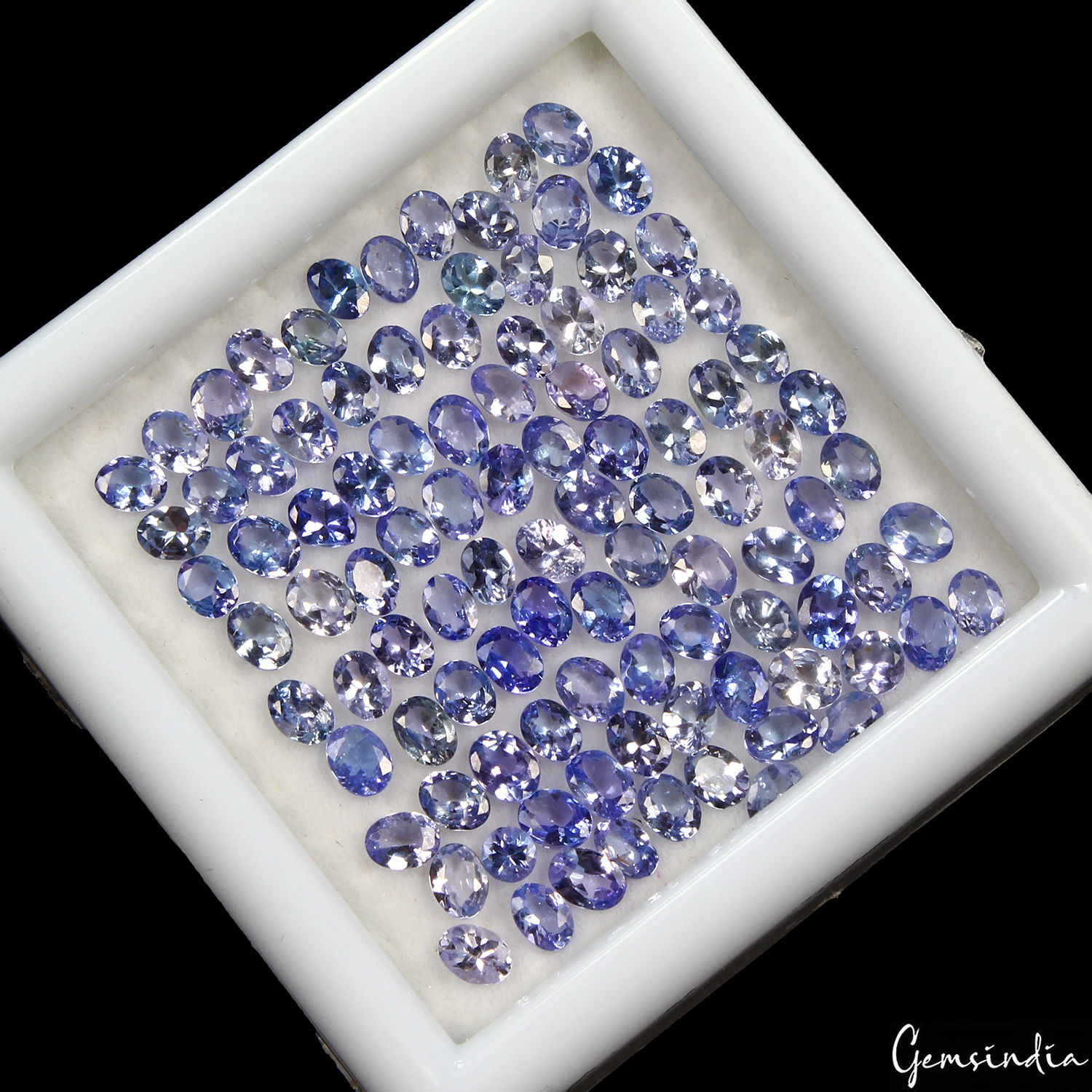 100 Pcs Natural Tanzanite 4x3mm Oval Cut Sparkling Violet Blue Loose Gemstones