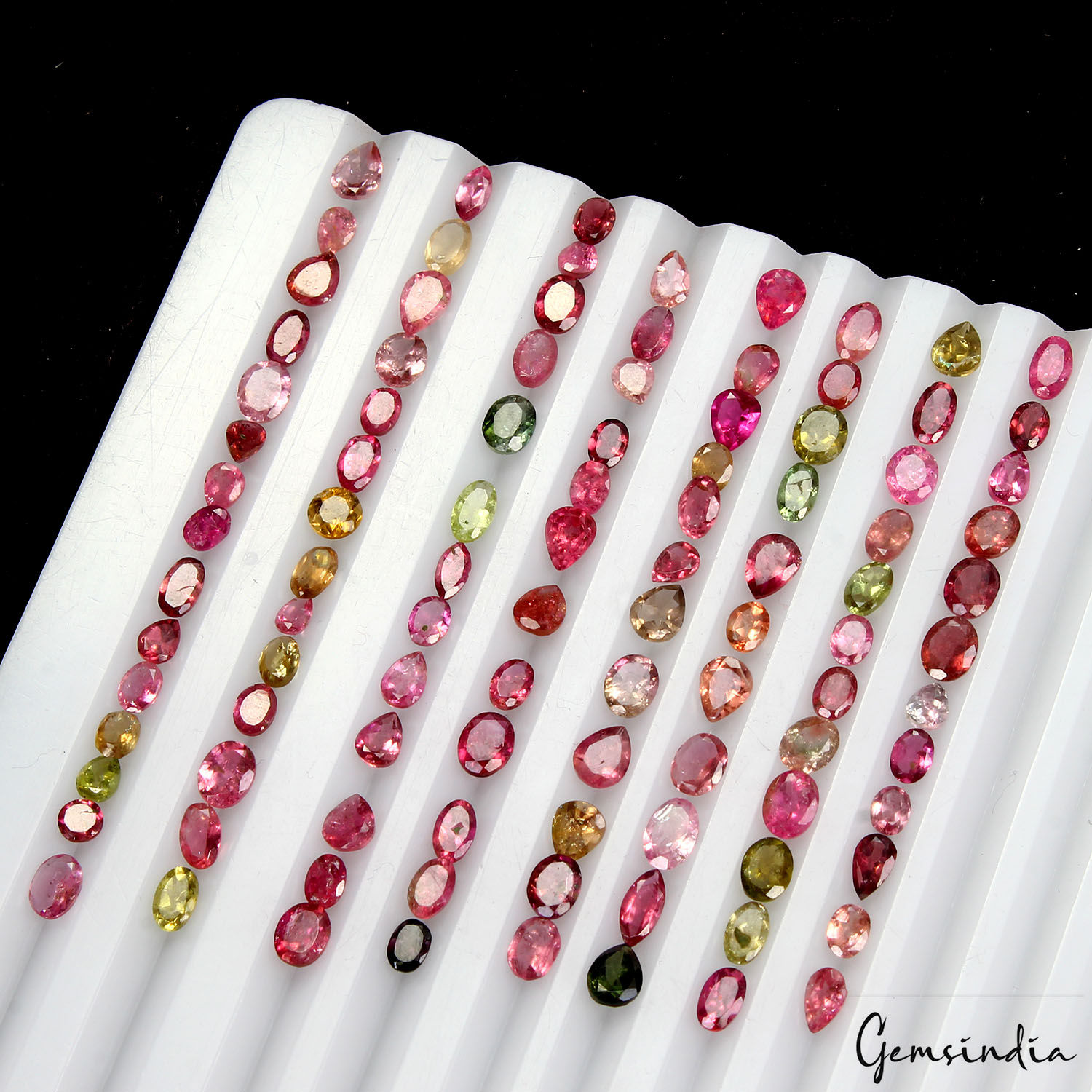 100 Pcs Natural Tourmaline Multi Color 3-5mm Loose Mix Cut Mozambique Gemstones