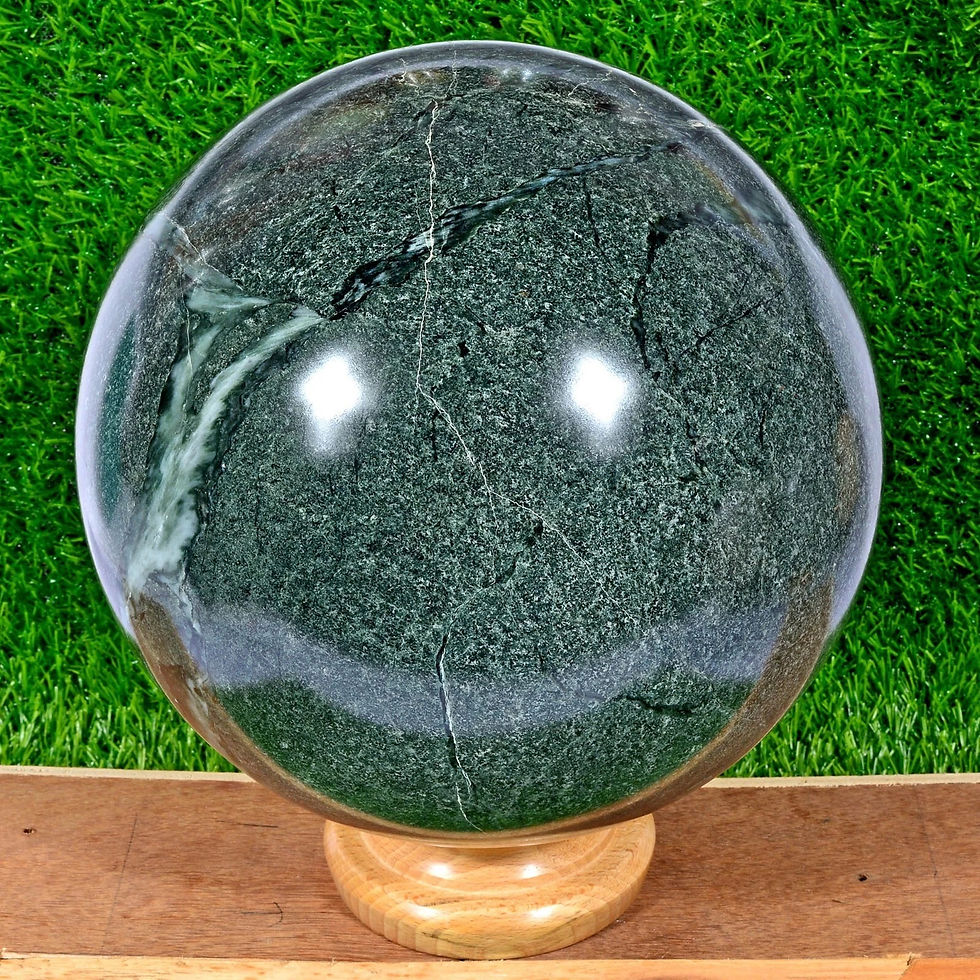 Miniaturbild: 33.28 LB Natural Green Opal Sphere Crystal Ball Mineral Specimen Healing 8.5"