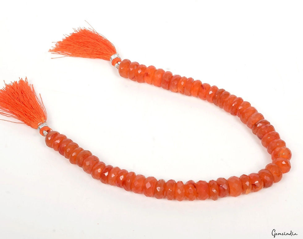 Thumbnail: 226.80 Cts Natural Untreated Orange Carnelian Round Cut Loose Beads 10" Strand