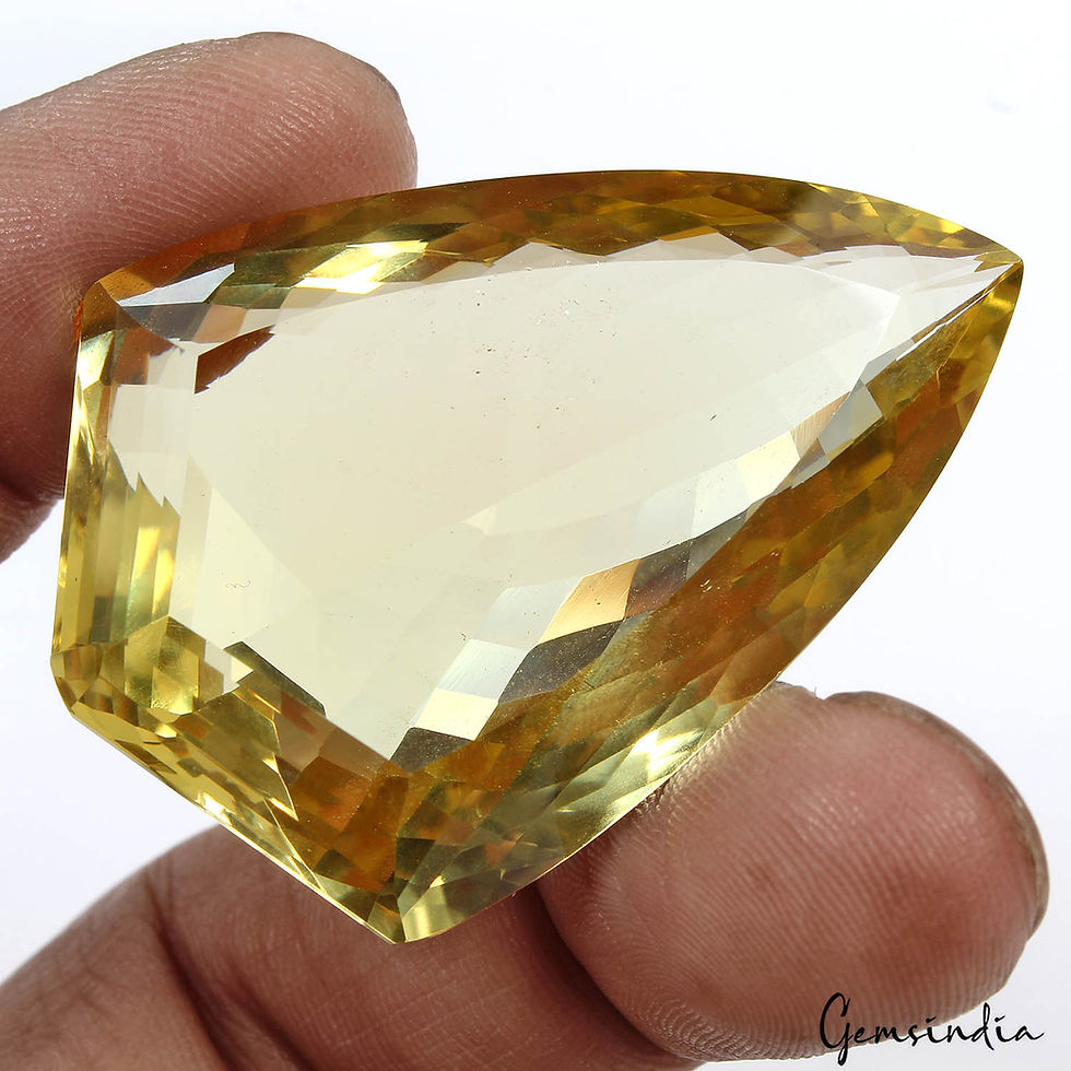 Thumbnail: Certified 136.50 Cts Natural Untreated Yellow Citrine Quartz Fancy Cut Rare Gem