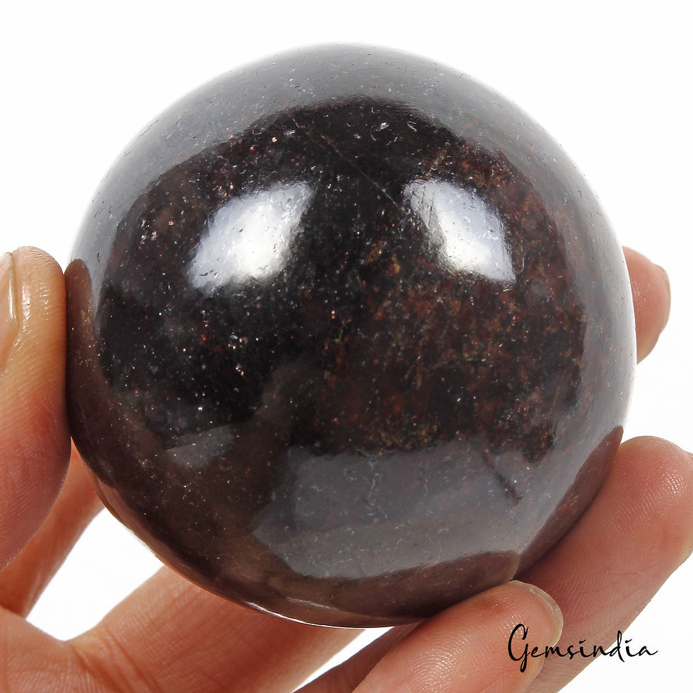 サムネイル： 2360 Ct Natural Untreated Dark Brown Garnet Huge Gem Sphere Crystal Healing 2.3"