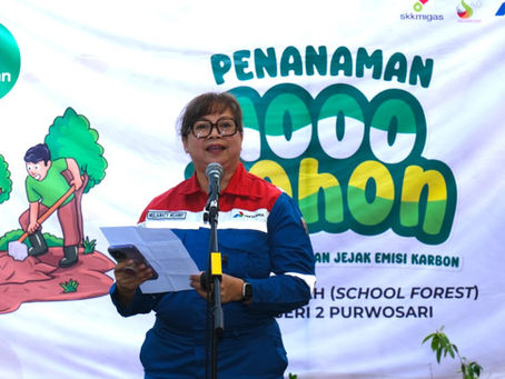 Sambut Musim Hujan, Pertamina EP Cepu Zona 12 Bersama BKS PI Blok Cepu Tanam 1.000 Pohon di Hutan Sekolah