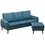 Thumbnail: HOMCOM Corner Sofa with Reversible Chaise Lounge - Blue