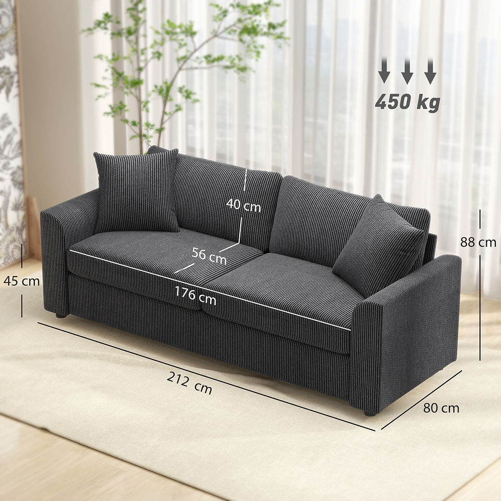 Thumbnail: Modern 3 Seater Sofa