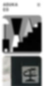 A mobile Wix website with abstract black and white artwork featuring geometric shapes and nature elements.