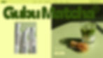 Brightly colored Gubu Matcha website and domain name registered on Wix featuring matcha drinks and promotional text