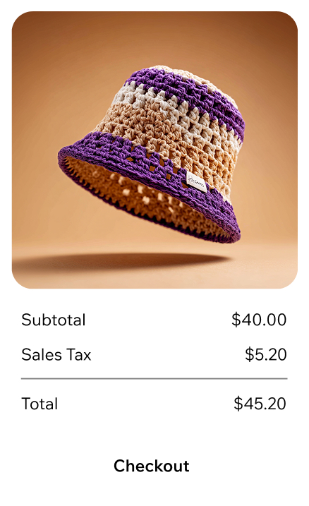 An item in a shopping cart on a Wix website