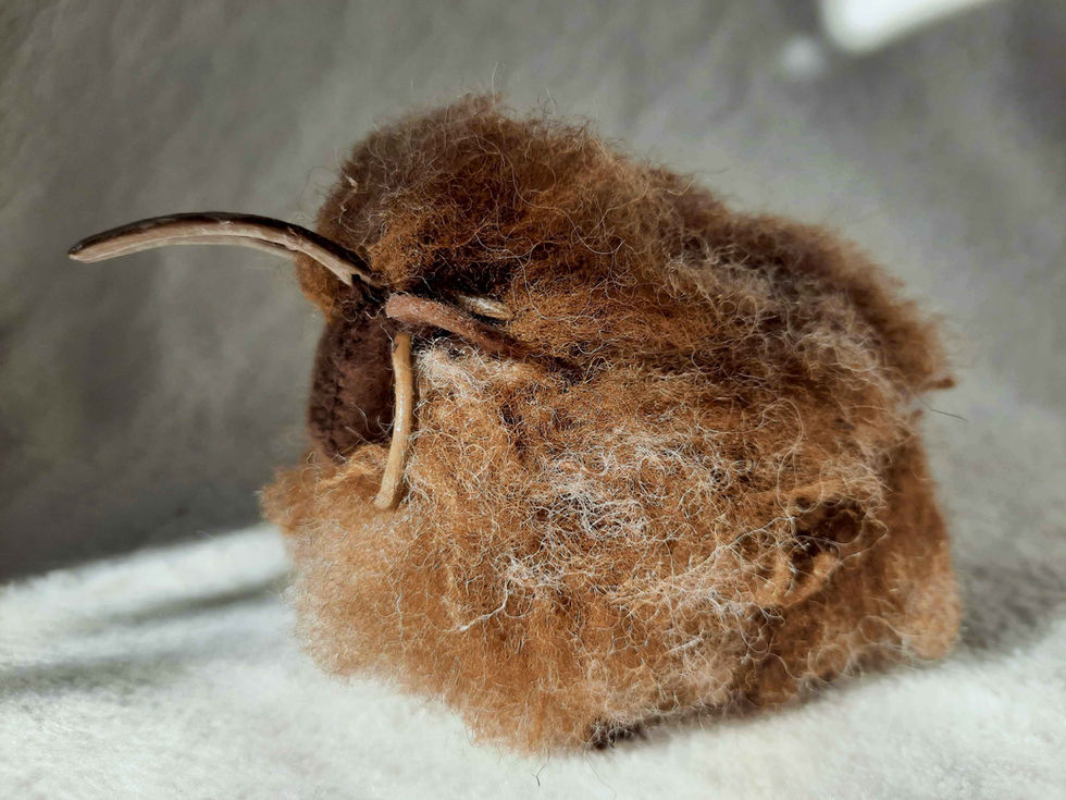 Handmade loaghtan sheep, left side.