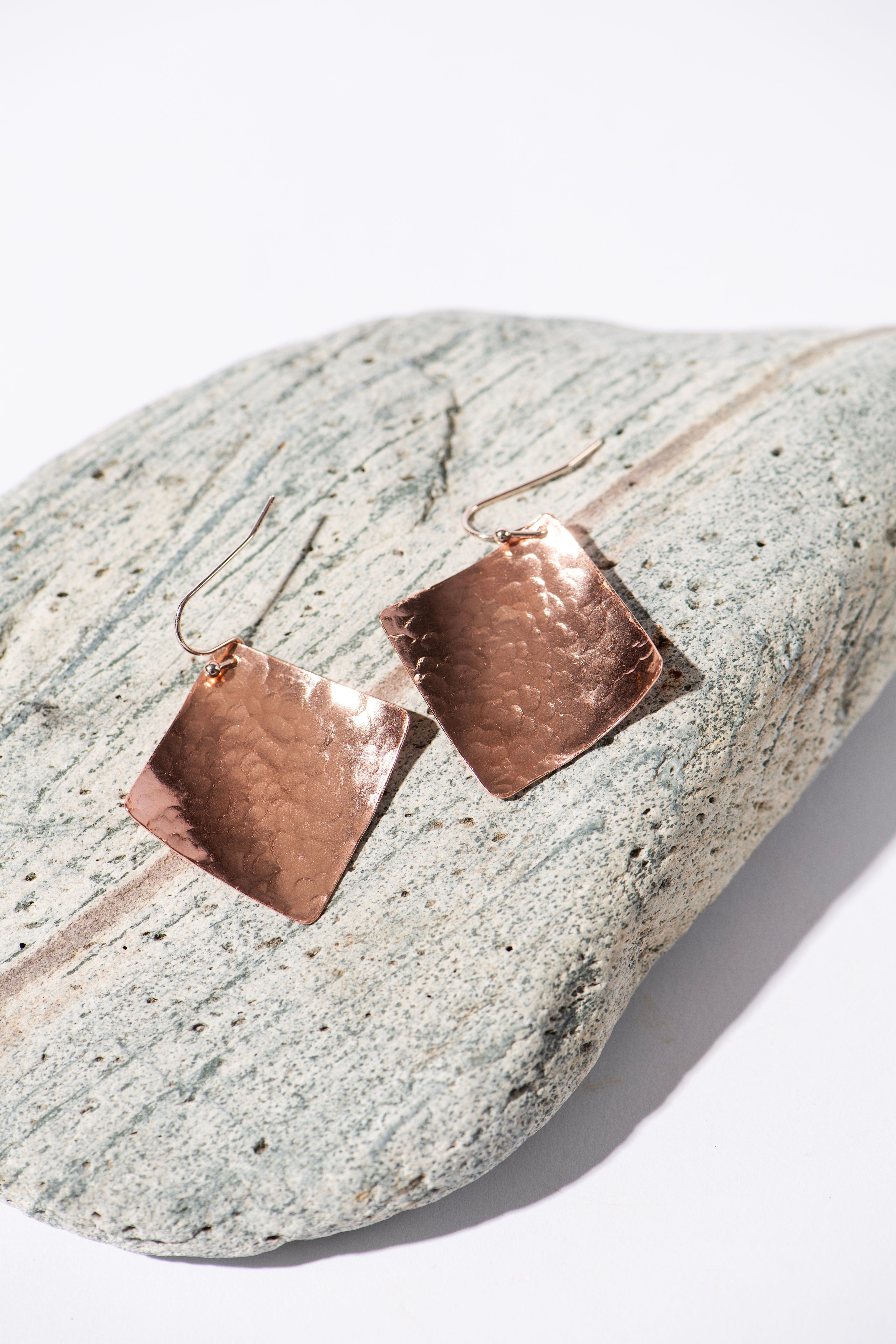 Copper Diamond Earrings
