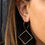 Thumbnail: Brass Open Diamond Earrings