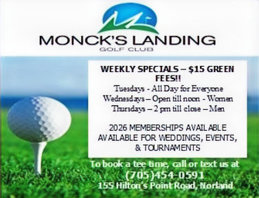 Monck's Landing Golf ad Spring 2026- ver